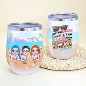 More Shades Less Grades, Personalized Teacher Summer Wine Tumbler, Gift For Teacher - Wine Tumbler - GoDuckee