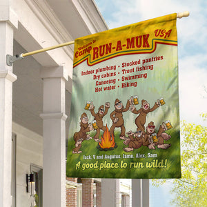 Personalized Camping Gifts For Bigfoot Family, A Good Place To Run Wild - Custom Flag - Flag - GoDuckee