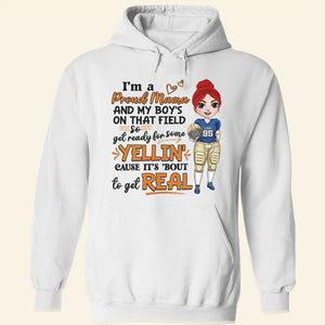 Football I'm A Proud Mama And My Boy's On That Field - Personalized Shirt - Shirts - GoDuckee