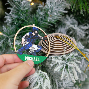 Personalized Baseball Player Pose Ornament, Christmas Tree Decor - Ornament - GoDuckee