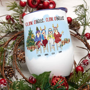 Old Friends Clink O'Bells Clink O'Bells, Personalized Wine Tumbler - Wine Tumbler - GoDuckee