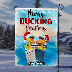 Cruising Merry Ducking Christmas Personalized Flag - Flag - GoDuckee