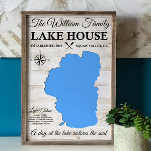 The Lake Is Our Happy Place Personalized Lake House Family Canvas Print Gift For Family - Poster & Canvas - GoDuckee