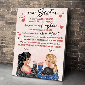 To My Sister, Always Be My Rock - Personalized Sister Friends Canvas Print - Gift For Soul Sisters, Best Friend - Poster & Canvas - GoDuckee