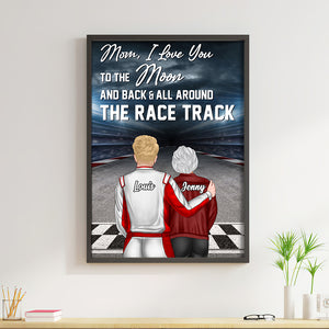Personalized Dirt Track Racing Family Canvas Print - Mom I Love You To The Moon And Back - Gifts For Family Members - Poster & Canvas - GoDuckee