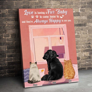Love Is Having A Fur Baby, Dog Cat Lover Canvas Poster - Poster & Canvas - GoDuckee