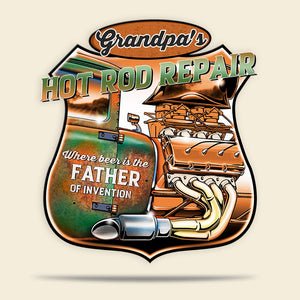 Personalized Hot Rod Garage Metal Sign Gift For Him - Metal Wall Art - GoDuckee