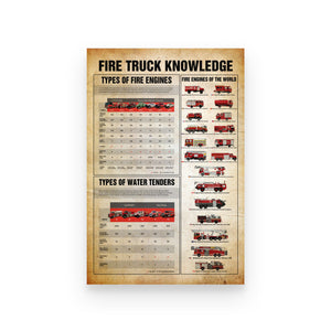 Firefighter Poster - Fire Truck Knowledge - Poster & Canvas - GoDuckee