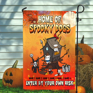 Personalized Spooky Gifts For Dog Lovers, Home Of Spooky Dogs - Custom Flag - Flag - GoDuckee