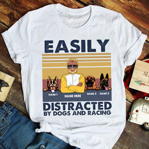 Personalized Gift Ideas For Dog Dad, Dog Lover, Racing And Dogs Make Me Happy Humans Make My Head Hurt Custom Shirts - Shirts - GoDuckee