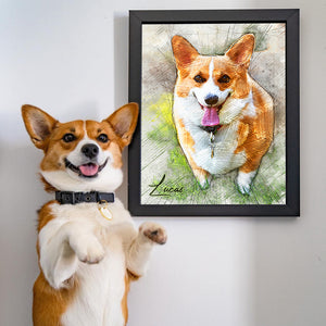Custom Pet Photo Poster - Drawing Art - Poster & Canvas - GoDuckee