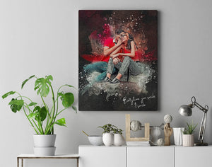 Custom Human Image Wall Art, Love Family, Human Painting 02 (Watercolor Action) - Poster & Canvas - GoDuckee