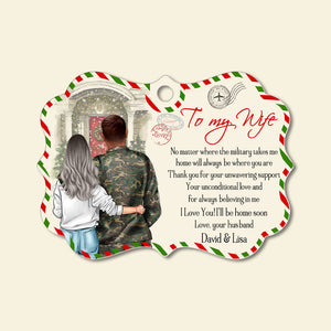 Veteran Couple I Love You I'll Be Home Soon Personalized Ornament - Ornament - GoDuckee