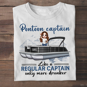 Pontoon Captain Like A Regular Captain Only More Drunker Personalized Shirts - Shirts - GoDuckee