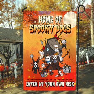 Personalized Spooky Gifts For Dog Lovers, Home Of Spooky Dogs - Custom Flag - Flag - GoDuckee