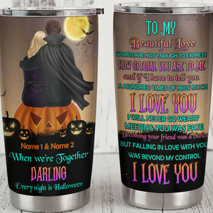 Personalized Couple Tumbler - When We're Together Darling Every Night - Dracula - Tumbler Cup - GoDuckee