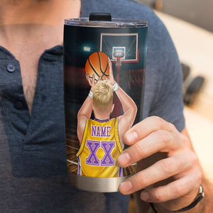 Personalized Basketball Player Tumbler - Life Lessons Never Give Up - Tumbler Cup - GoDuckee