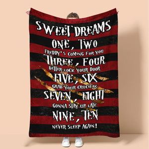 Sweet Dreams - Horror Blanket - One Two Freddy’s Coming For You - Freddy Krueger Sweater Pattern - Blanket - GoDuckee