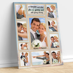 Custom Couple Photo Poster - Annoying Each Other For 5 Years And Still Going Strong - Poster & Canvas - GoDuckee