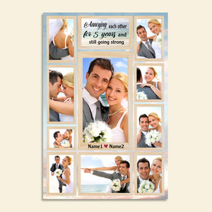 Custom Couple Photo Poster - Annoying Each Other For 5 Years And Still Going Strong - Poster & Canvas - GoDuckee