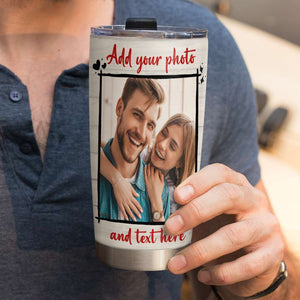 Personalized Couple Tumbler - Sometimes It’s Hard to Find Words to Tell You How Much I Love You - Tumbler Cup - GoDuckee