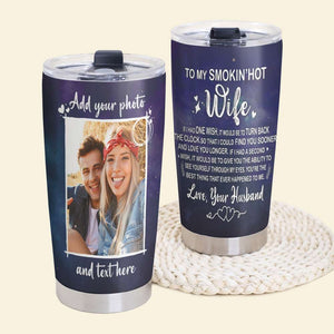 Personalized Couple Tumbler - To My Smokin' Hot Wife - Tumbler Cup - GoDuckee