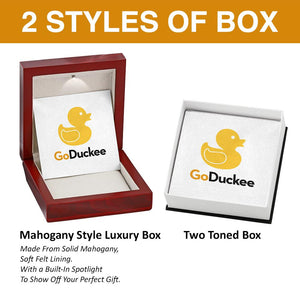 Penguin Couple To My Beautiful Wife - Personalized Message Card Jewelry Necklace - Jewelry - GoDuckee