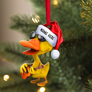 Duck Playing Guitar - Personalized Christmas Ornament - Christmas Gift For Guitar Lover - Ornament - GoDuckee
