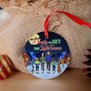 A Family Is A Gift That Lasts Forever Personalized Christmas Family Ornament, Gift For Family - Ornament - GoDuckee