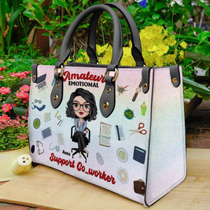 Office Girl Amateur Emotional, Personalized Leather Bag - Leather Bag - GoDuckee
