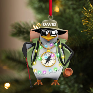 Hiking Penguin Personalized Christmas Ornament Gift For Hiking Lovers - Ornament - GoDuckee