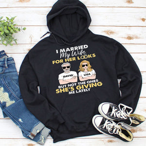 Old Couple I Married My Wife For Her Looks But Not The Ones She's Giving Me Lately- Personalized Shirt - Shirts - GoDuckee
