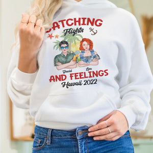 Couple Catching Flights And Feelings Personalized Shirts - Shirts - GoDuckee
