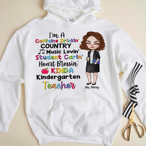 Teacher I'm A Caffeine Drinkin' Country Music Lovin' Personalized Shirts - Shirts - GoDuckee