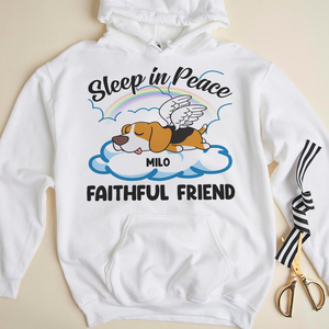 Sleeping Dog, Personalized Dog Memorial Shirt, Sleep In Peace Faithful Friend, Gift For Dog Lovers - Shirts - GoDuckee
