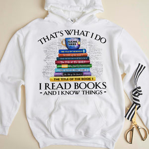 Custom Book Titles Shirts - That’s What I Do I Read - Tea Cup & Stack Of Books BOOK2104 - Shirts - GoDuckee