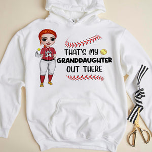 Softball Granddaughter Out There - Personalized Girl Doll Shirt - Shirts - GoDuckee