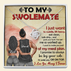 Gym Couple To My Swolemate My Meal Plan Personalized Love Knot Necklace - Jewelry - GoDuckee