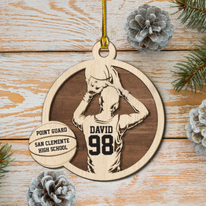 Basketball Player - Personalized Christmas Wooden Ornament, Basketball Ornament - Ornament - GoDuckee