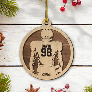 American Football Ornament - Personalized Layered Wood Ornament, Christmas Gift For American Football Lover - Ornament - GoDuckee