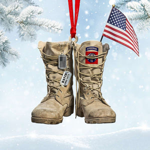 Military Boots, Personalized Acrylic Ornament, Military Ornament - Ornament - GoDuckee