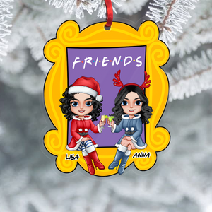 Cheering Besties, Personalized Bestie Purple Door Ornament - Ornament - GoDuckee