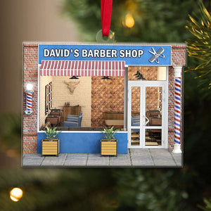 Barber Shop Personalized Christmas Ornament - Ornament - GoDuckee