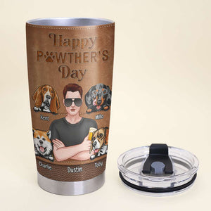 Dog Dad Happy Pawther's Day, Personalized Tumbler, Gifts for Dog Dads - Tumbler Cup - GoDuckee