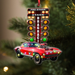 Personalized Drag Racing Light Ornament - Upload Car Image, Drag Racing Christmas Decor - Ornament - GoDuckee