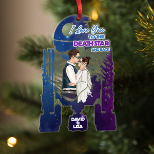 I Love You To The Planet And Back Personalized Galaxy Couple Ornament, Gift For Couple - Ornament - GoDuckee