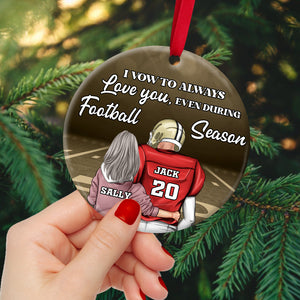 America Football I Vow To Always Love You Personalized Circle Ceramic Ornament - Ornament - GoDuckee