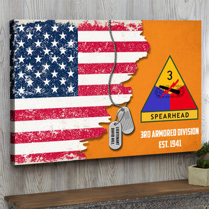 Military Division and America Flag - Custom Military Unit Poster - Poster & Canvas - GoDuckee