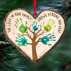 Family Love Grows Strong And Deep, Personalized Wood Ornament - Ornament - GoDuckee