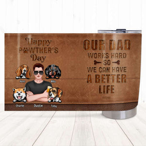 Dog Dad Happy Pawther's Day, Personalized Tumbler, Gifts for Dog Dads - Tumbler Cup - GoDuckee
